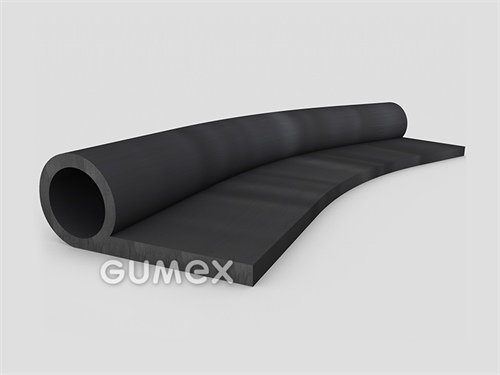 "P" Gummiprofil mit Loch, 46x19/4mm, Länge 2500mm, 60°ShA, SBR, -40°C/+70°C, schwarz, 